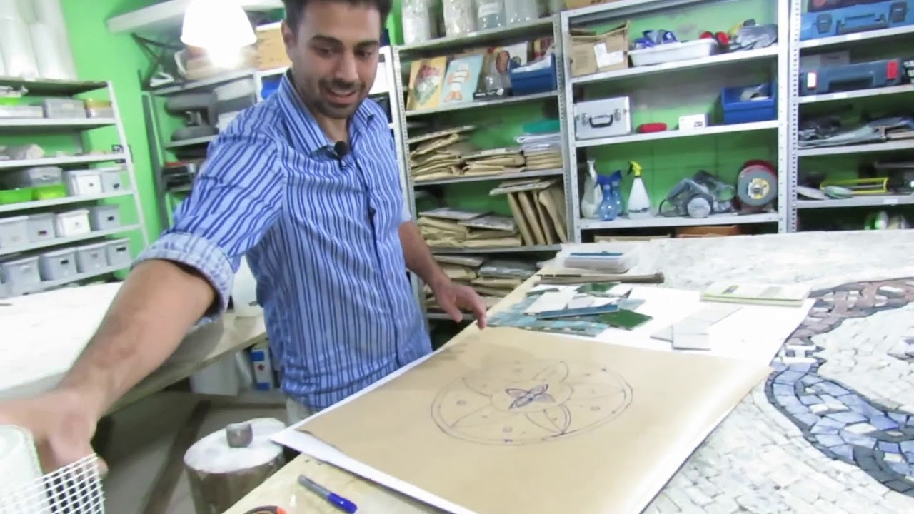 Como desenhar uma mandala e fazer uma mandala de mosaico sobre tela