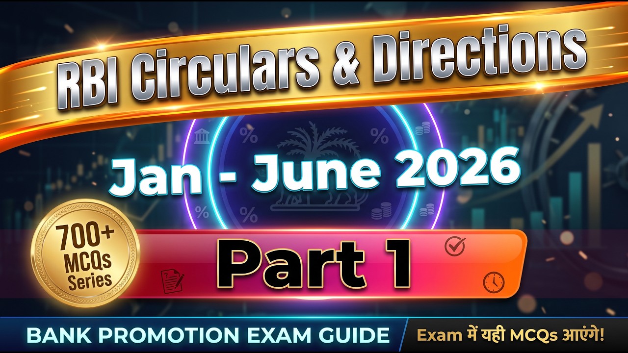 Top RBI Circulars & Banking 6 Months MCQs | Jan&ndash;June 2026 | Part 1