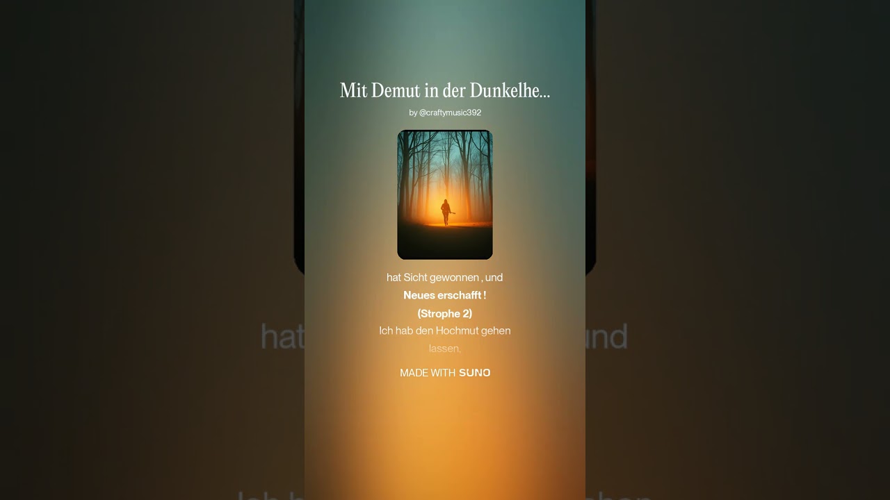 Mit Demut in der Dunkelheit