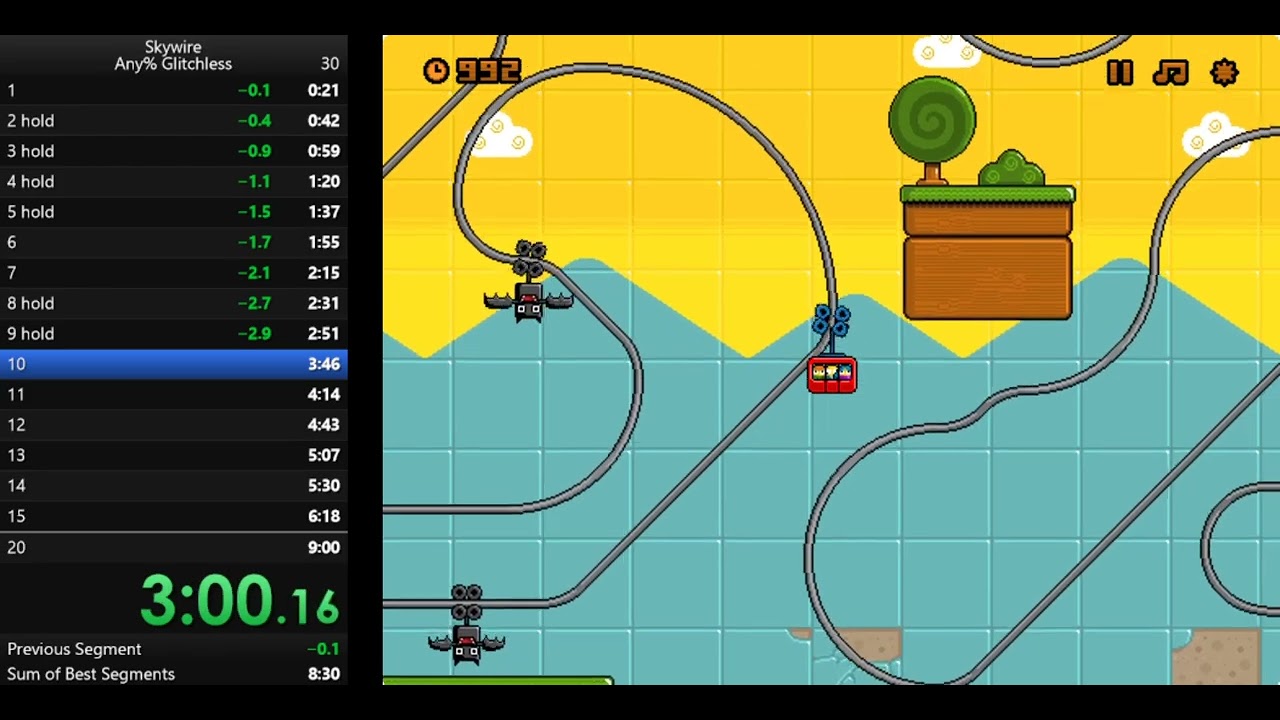 Nitrome - Skywire Any% Glitchless Speedrun (8:34)