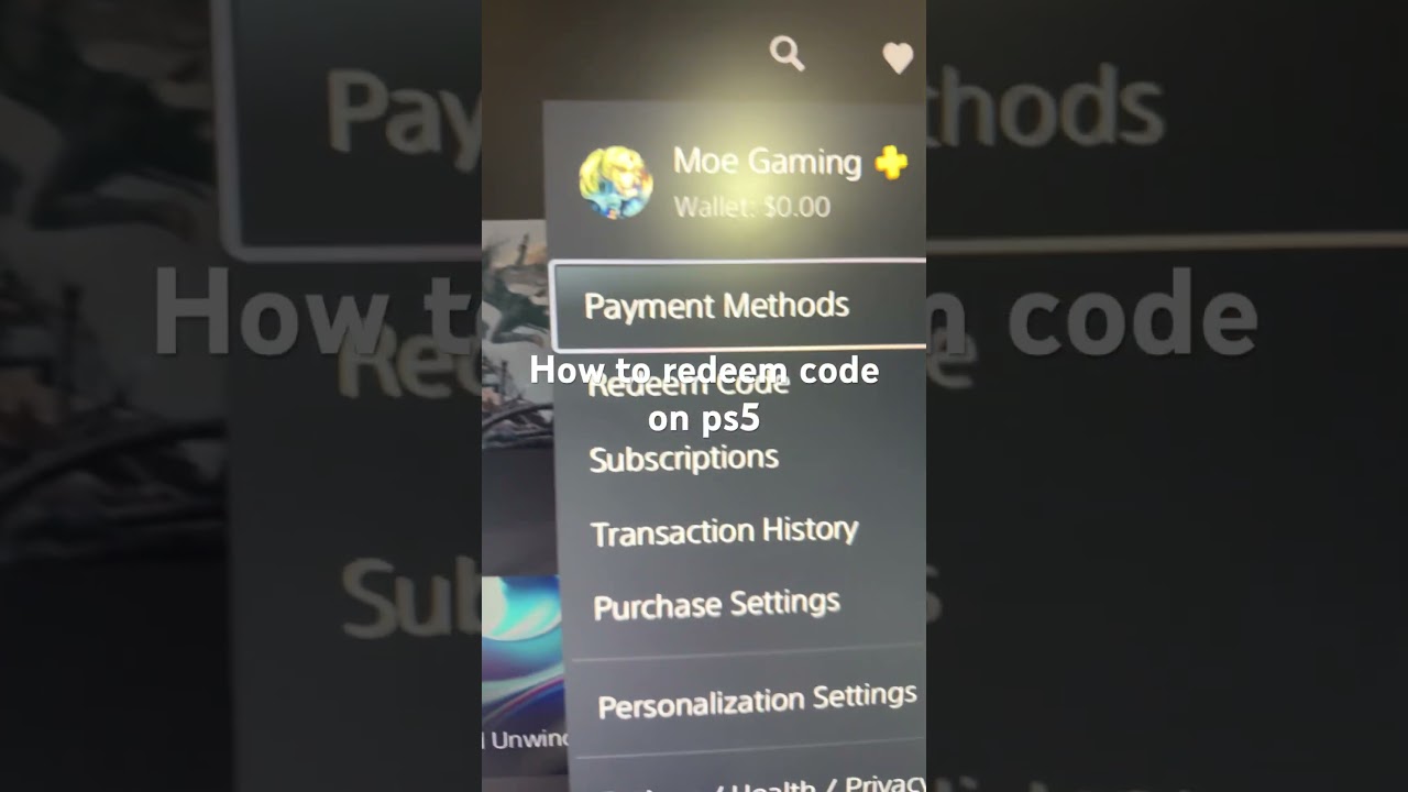 How to redeem code on ps5