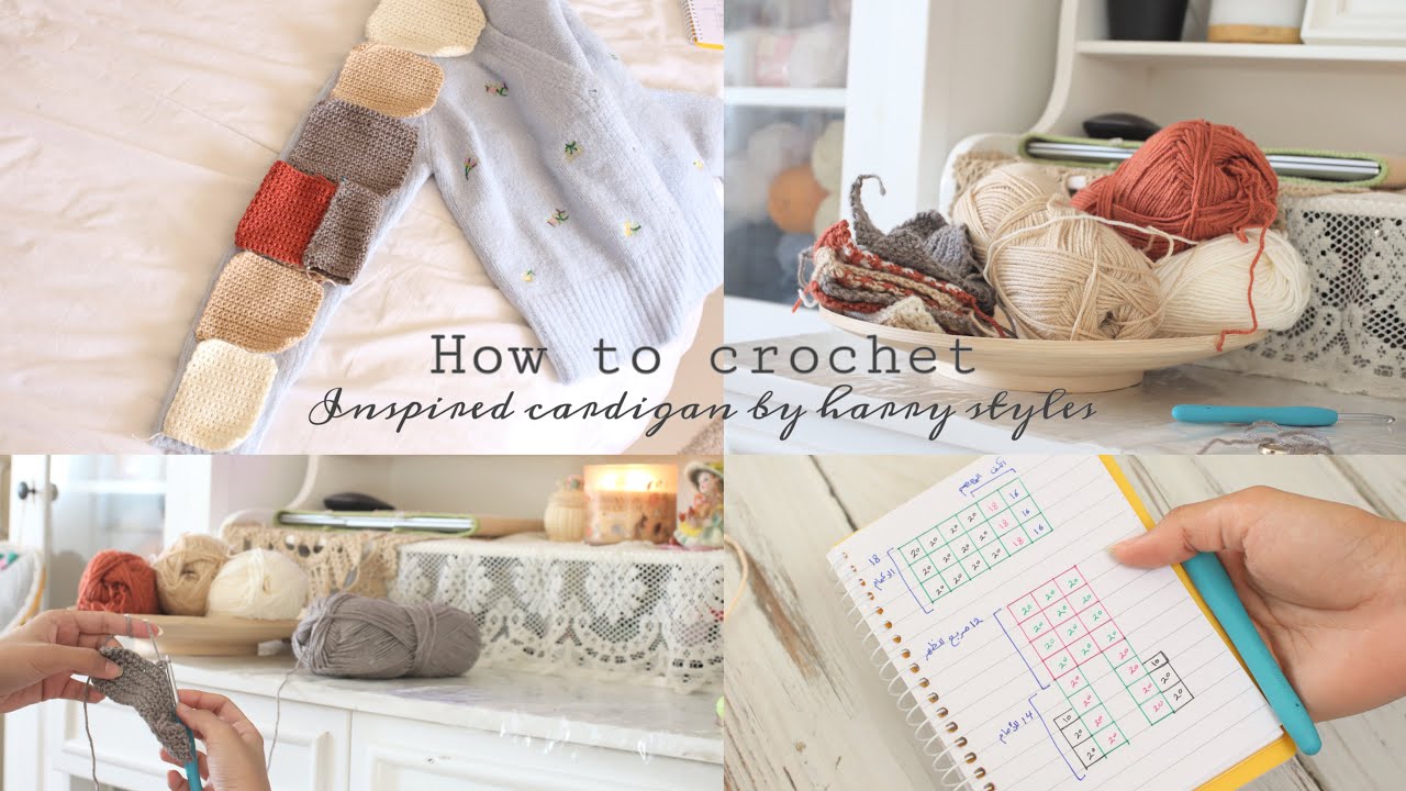 ‎كروشيه: أسهل بترون للمبتدئين مستوحى من بلوفر هاري harry styles crochet sweater English pattern P1