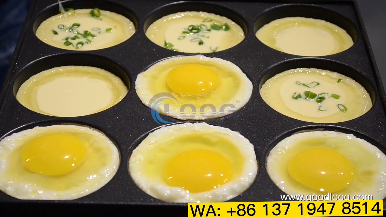 Commercial Egg Burger Machine 9 Holes Hamburger Grill Telur Burger Making Process