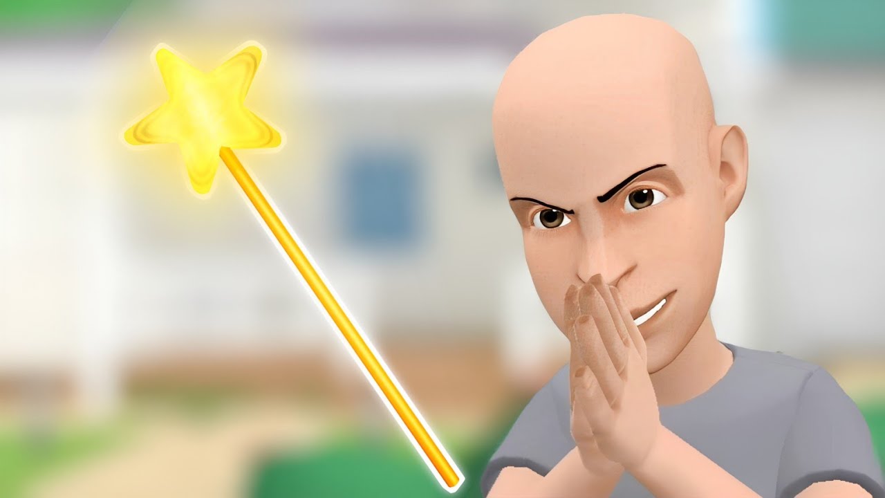 classic caillou finds a Magic Wand/ misuse Wand/ grounded