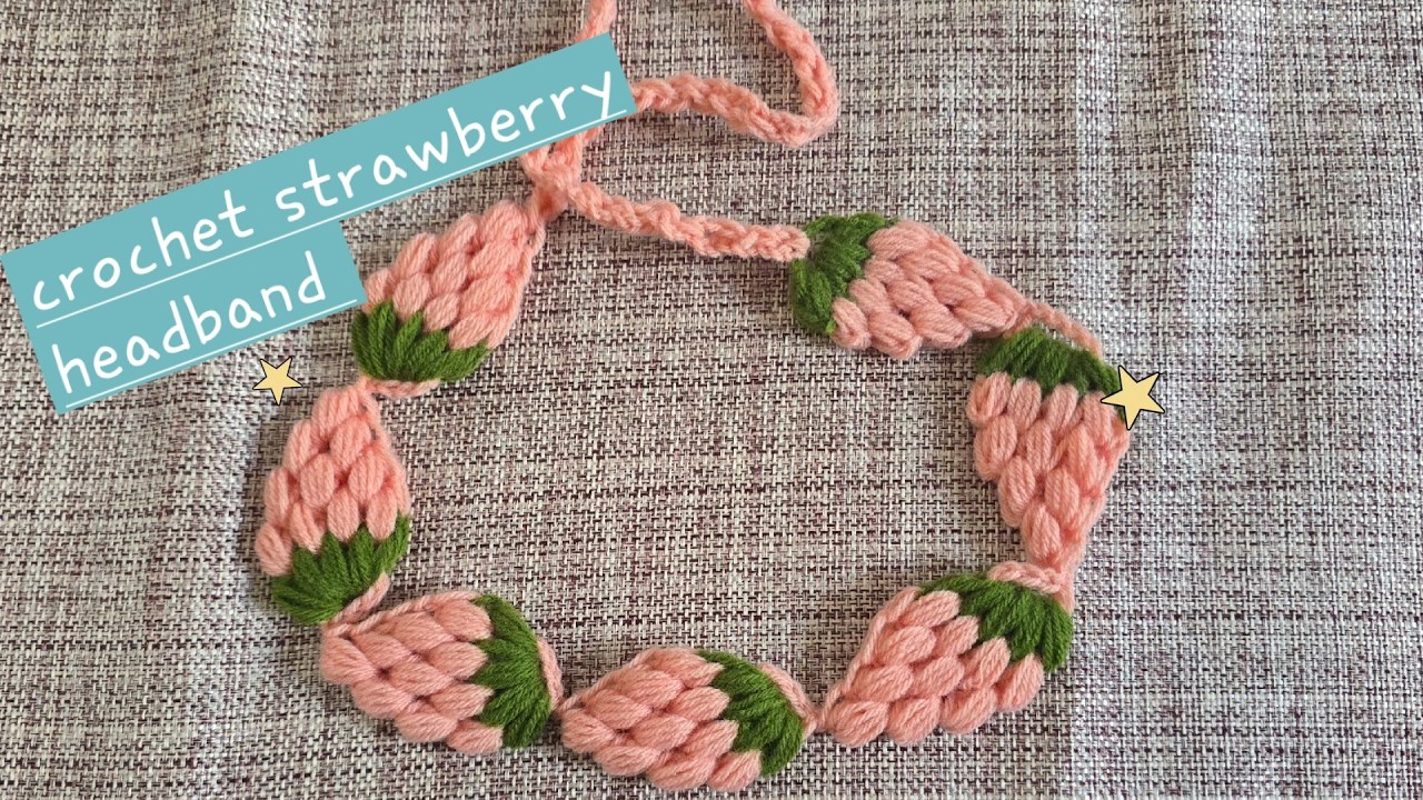 Crochet strawberry headband /crochet headband
