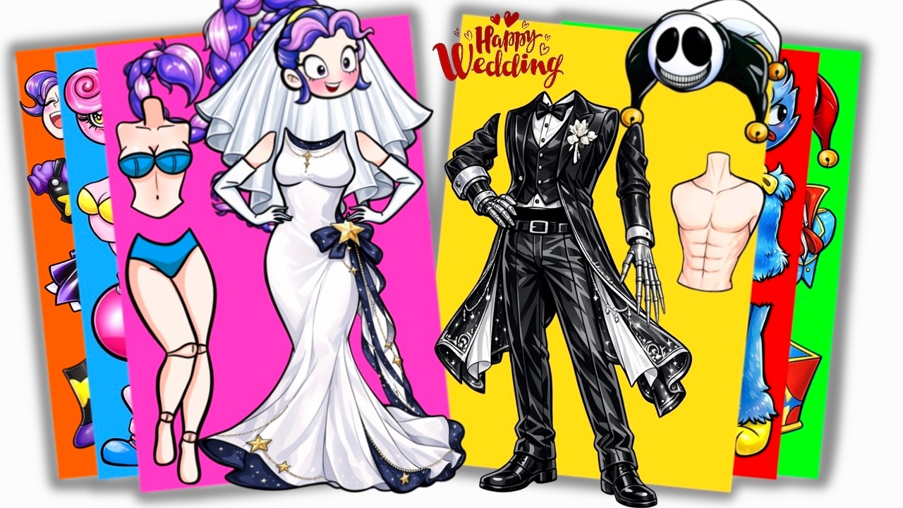 Poopy Playtime 5 - Wedding Of LILY LOVEBRAIDS And THE PROTOTYPE | Sticker Book DIY