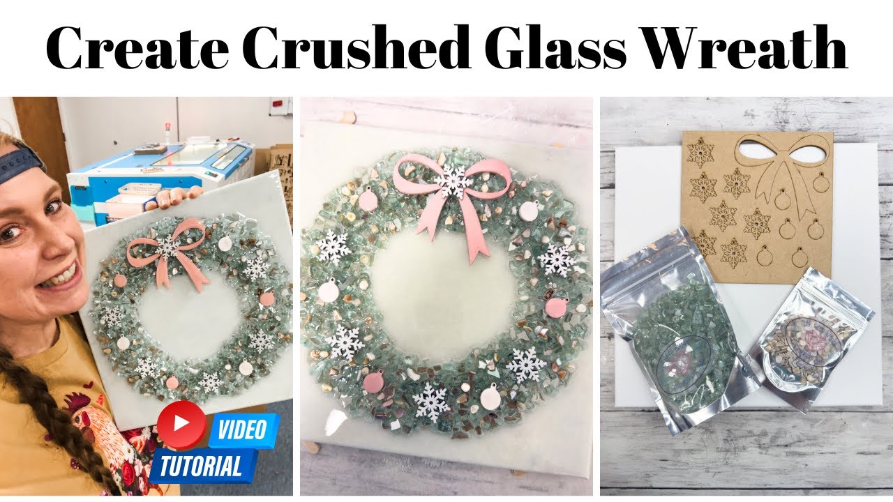 Replay - crushed glass wreath canvas DIY project