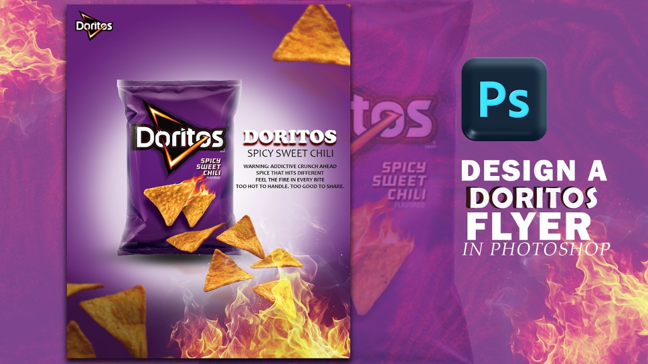 Photoshop Tutorial | Creative Doritos Flyer Design | Poster & Mockup