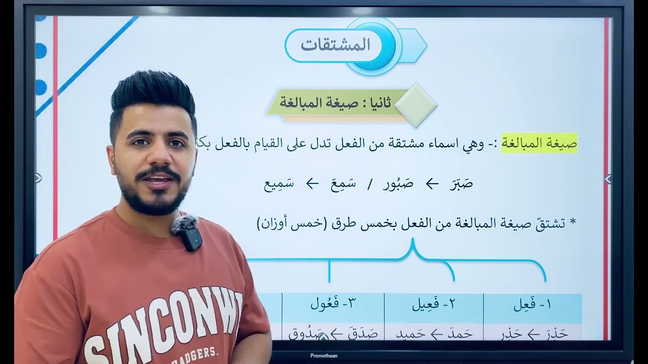 الثالث متوسط / قواعد / الموضوع السابع / المشتقات / صيغة المبالغة