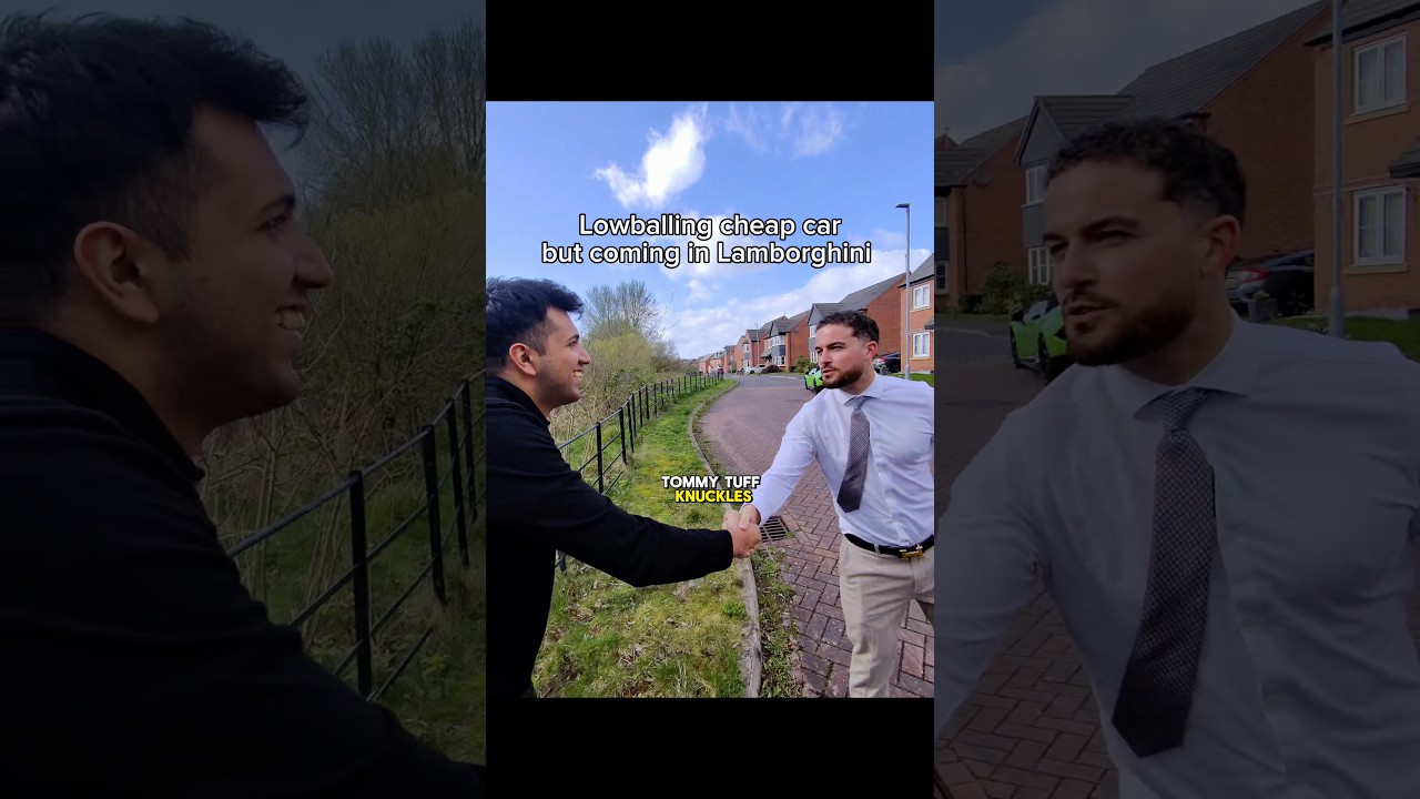 Lowballing cheap car but coming in expensive car #socialexperiment #social #Lamborghini #prank