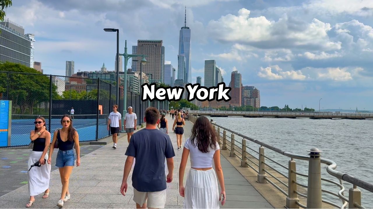 New York Hudson River Summer Walk Manhattan Ny