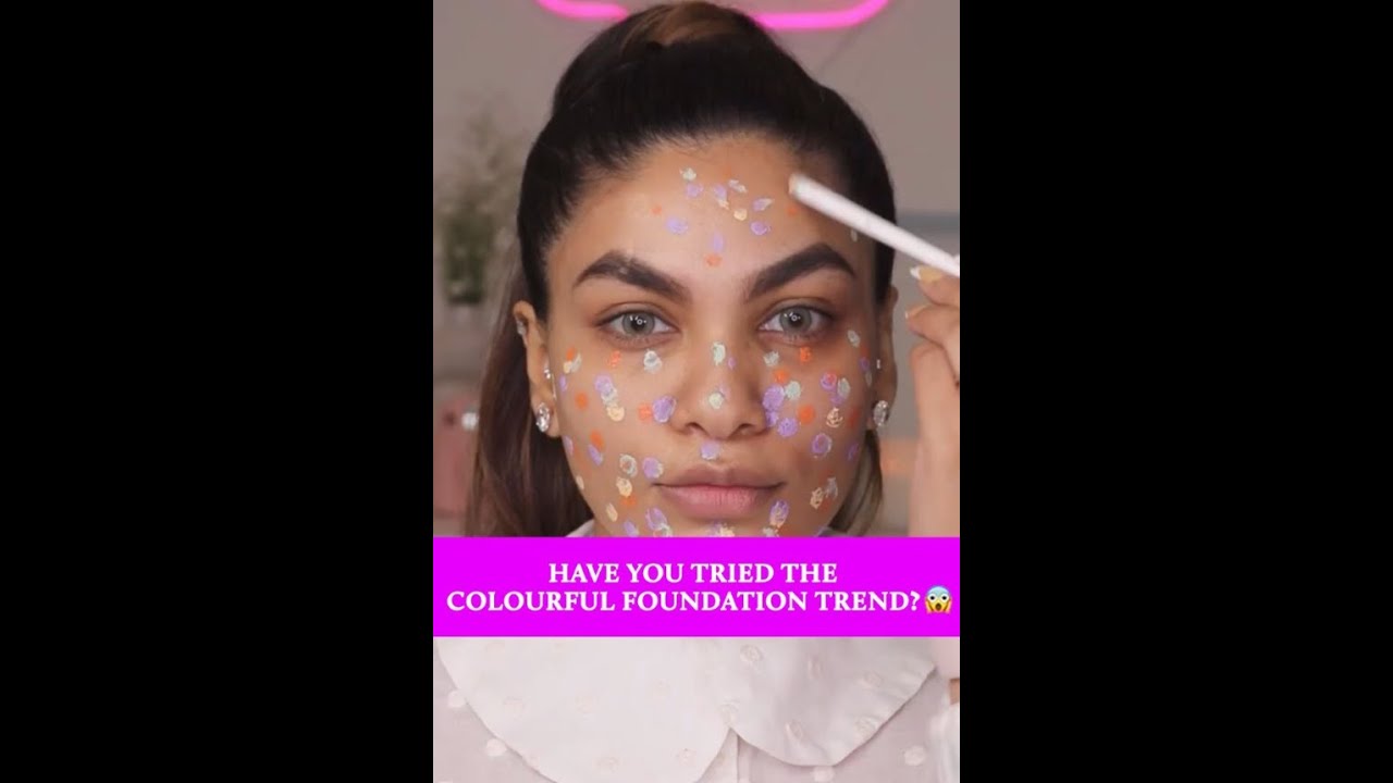 Trying The New Foundation Trend Using Colour Theory | #shorts | Purplle.com |