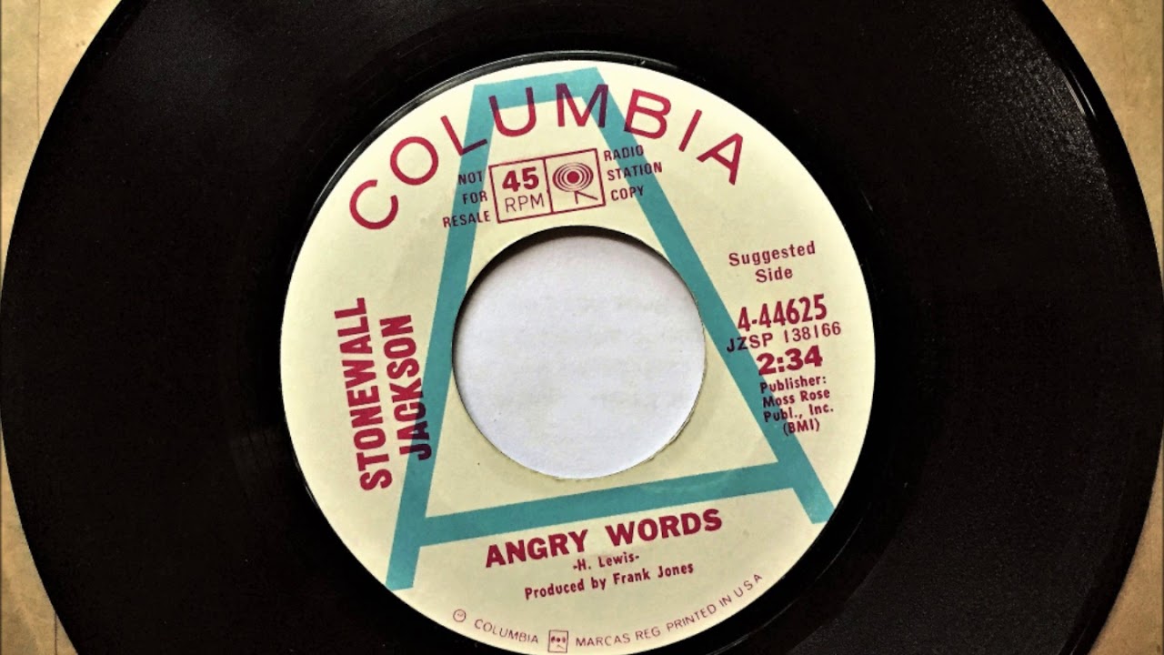 Angry Words , Stonewall Jackson , 1968