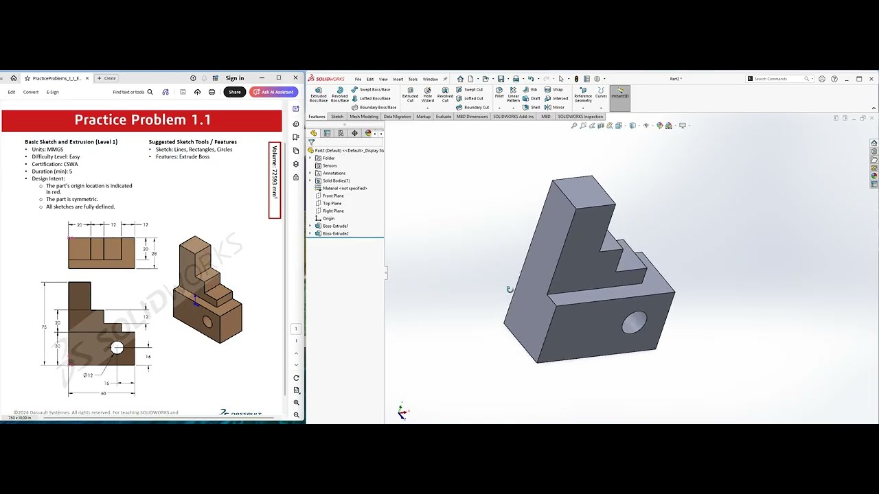 Solidworks Practice Problem 1_1 CSWA