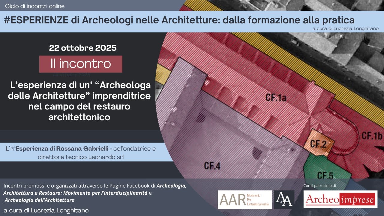 II incontro – ciclo #𝙀𝙎𝙋𝙀𝙍𝙄𝙀𝙉𝙕𝙀 𝗱𝗶 𝗔𝗿𝗰𝗵𝗲𝗼𝗹𝗼𝗴𝗶 𝗻𝗲𝗹𝗹𝗲 𝗔𝗿𝗰𝗵𝗶𝘁𝗲𝘁𝘁𝘂𝗿𝗲: 𝗱𝗮𝗹𝗹𝗮 𝗳𝗼𝗿𝗺𝗮𝘇𝗶𝗼𝗻𝗲 𝗮𝗹𝗹𝗮 𝗽𝗿𝗮𝘁𝗶𝗰𝗮