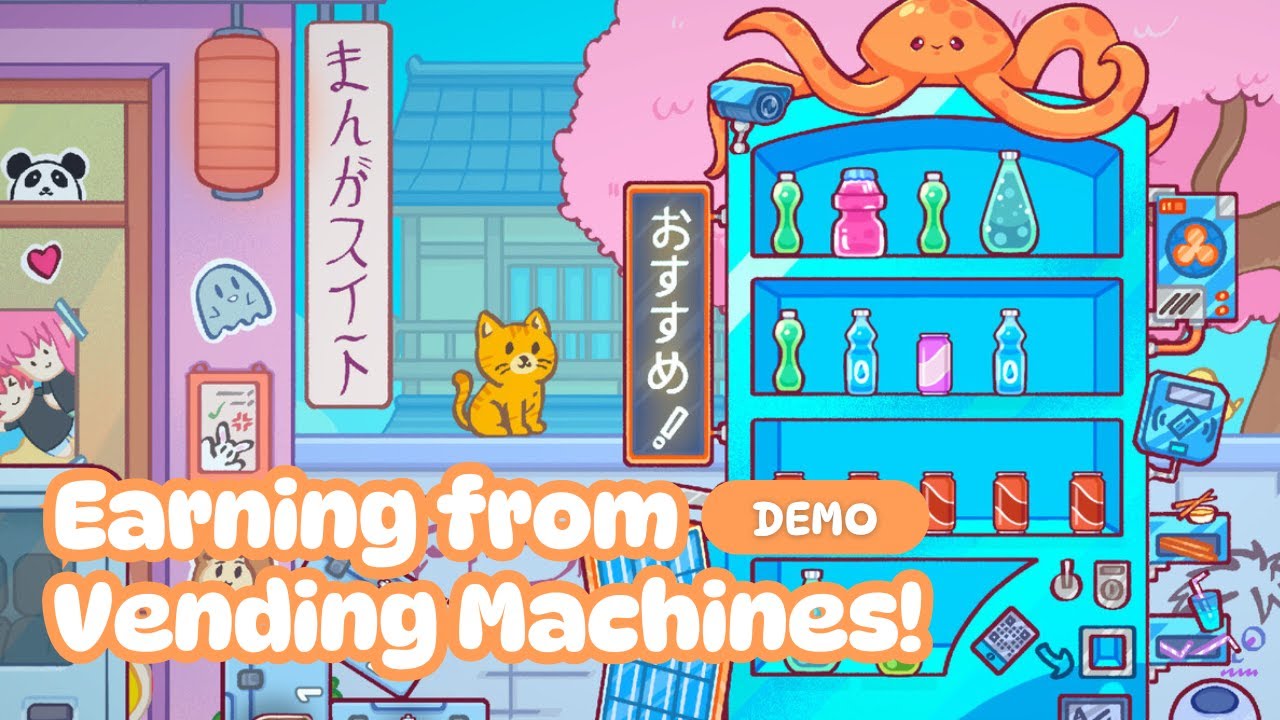 Stocking snacks in the cutest management sim 🍭 Vending Machine Co. Demo