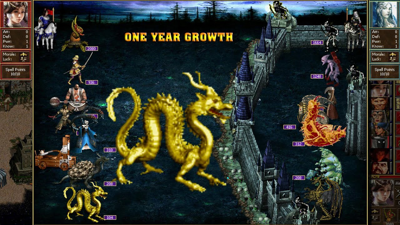 Heroes 3 COMBAT One year growth Crypt was attacked by Amethyst