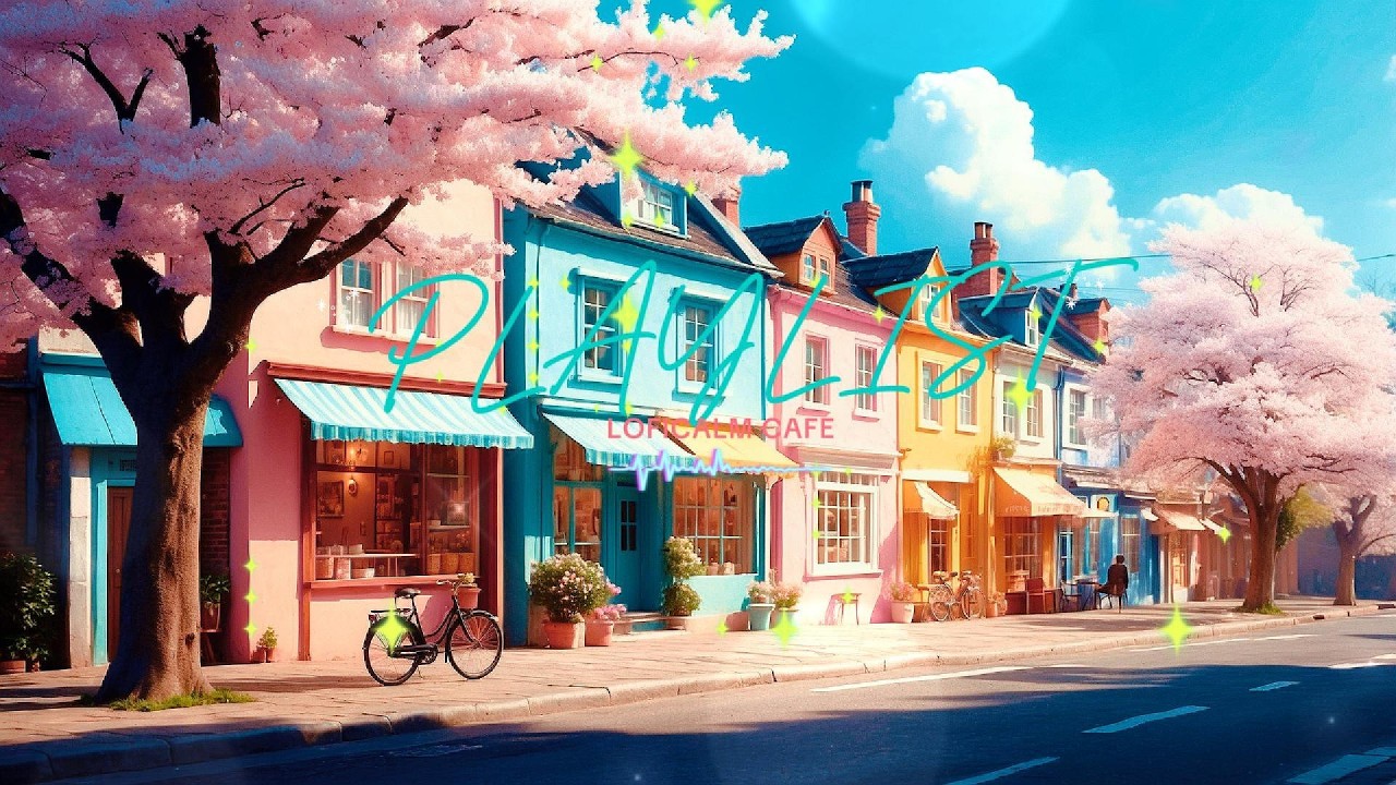 🌸A Bright Spring Morning on Sakura Café Street🌸| Upbeat 90s Anime Lofi | Spring at LOFICALM  Café🌸