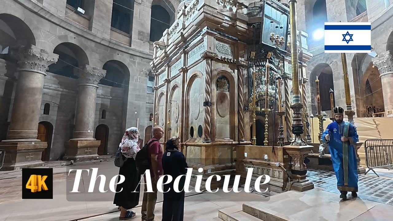 The Aedicule in the Church of the Holy Sepulchre/Jesus Christ tomb Jerusalem