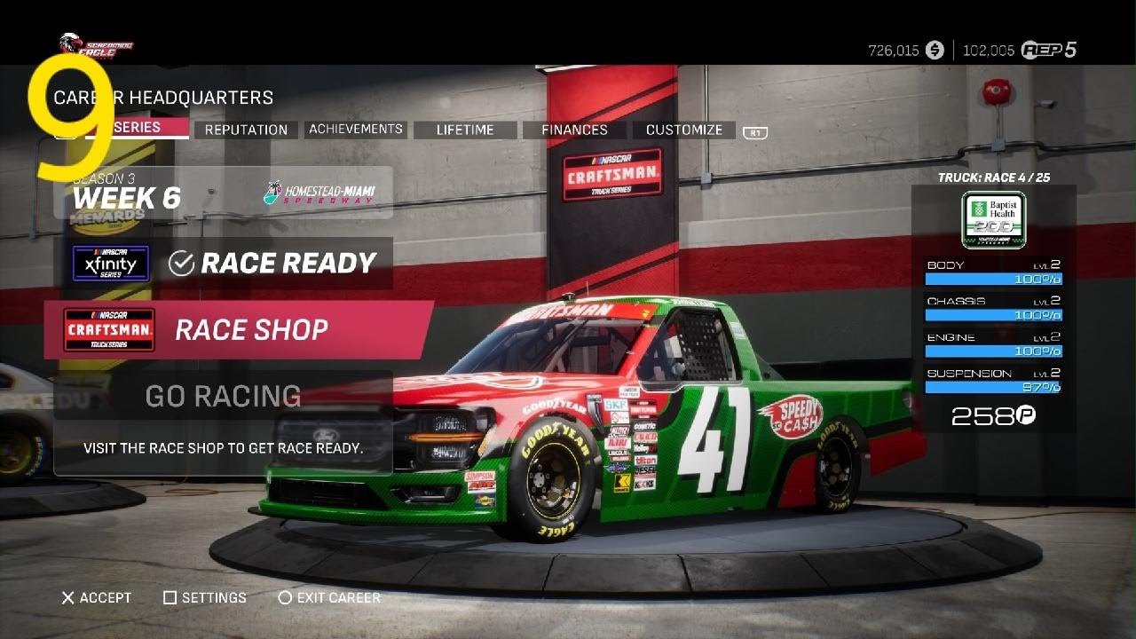 NASCAR 25 career MODE 9