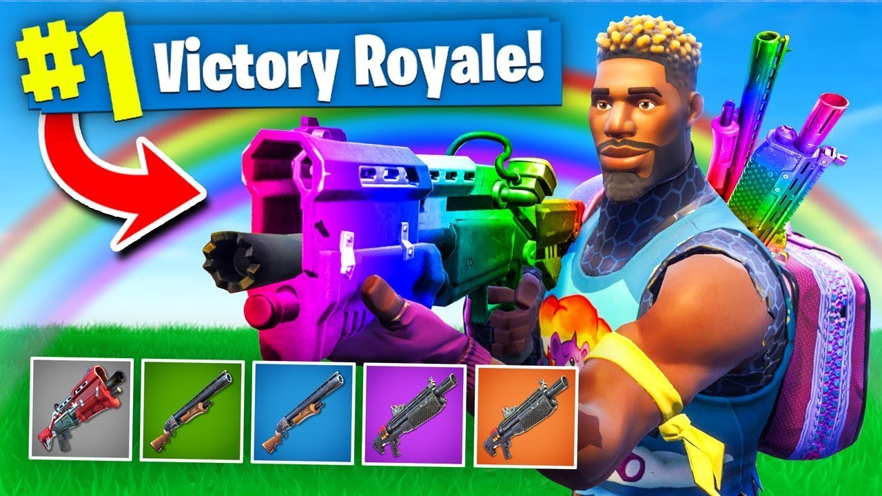 Испытание ТОЛЬКО С ДРОБОВИКОМ *RAINBOW* в Fortnite Battle Royale!