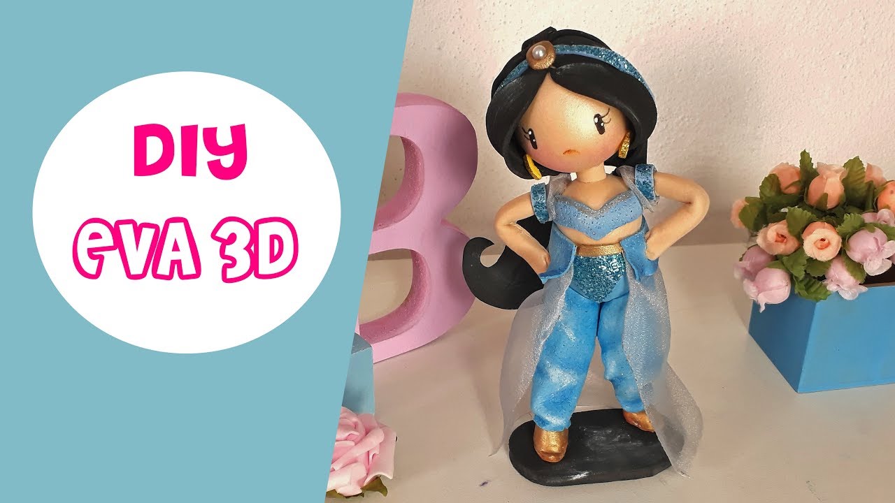 How to make Princesa Jasmine from Disney's Aladdin with foamiran 3D - DIY