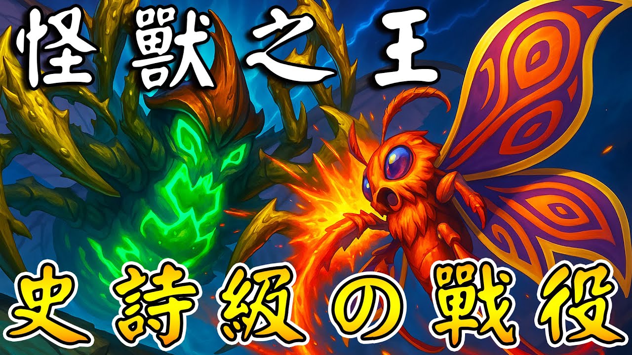 摩斯拉vs.始祖🦋🦂目前最史詩級の戰役！螻蟻才成群結隊...怪獸之王總是獨行!!! #口君唱歌好聽 #抽戰場通行證《爐石戰記:英雄戰場》Hearthstone Battlegrounds #1784