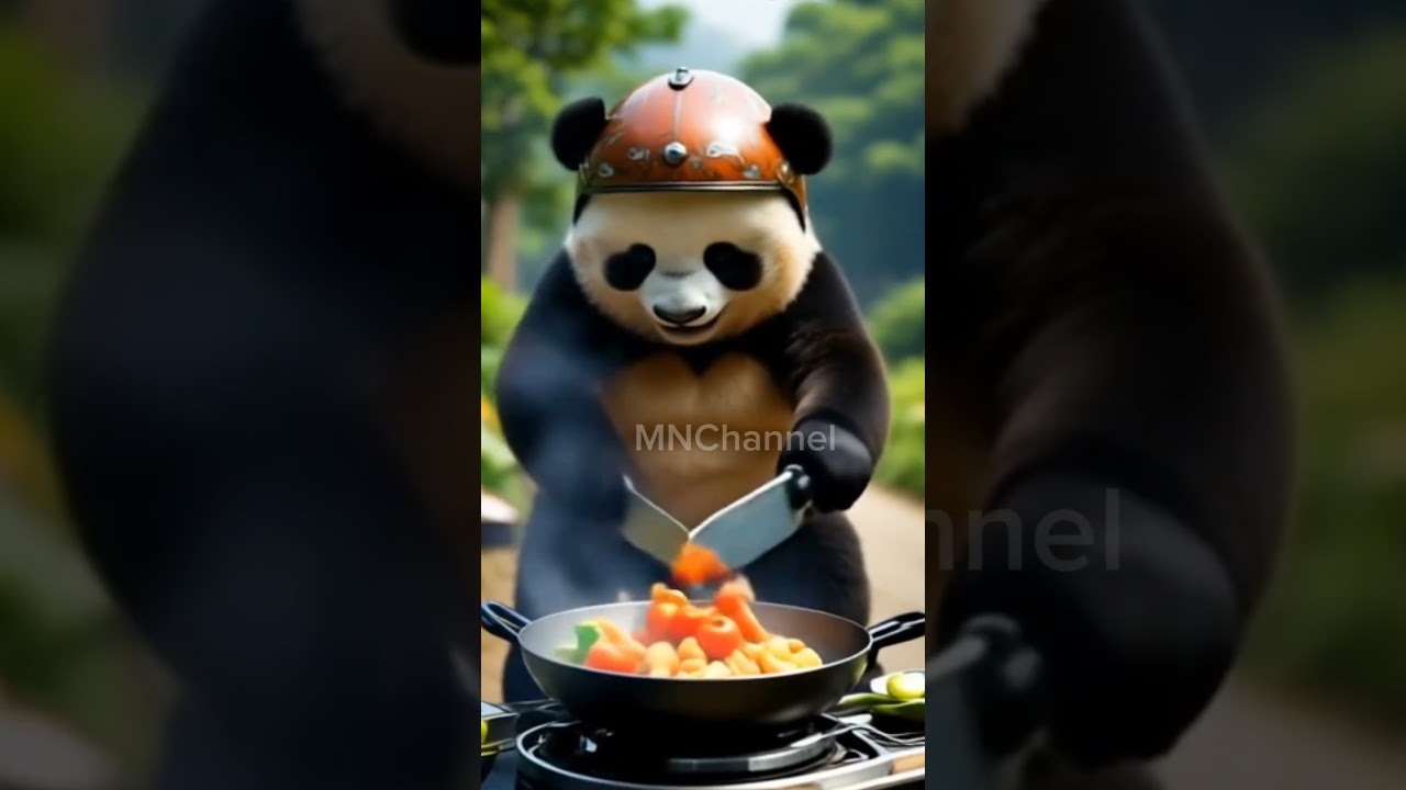 panda memasak #shorts #trending #animals #viralshort #funny