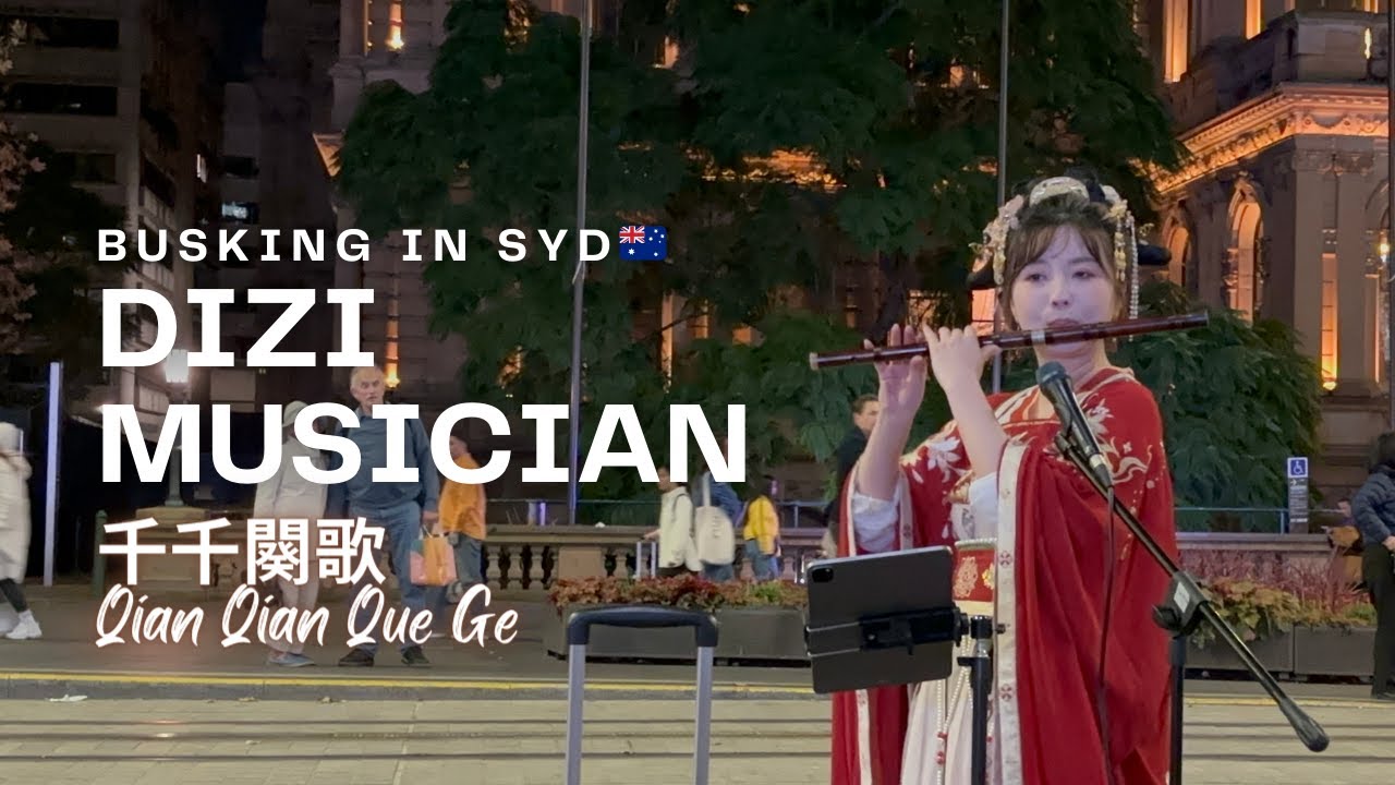 Qian Qian Que Ge 千千闋歌 by Chinese Dizi Musician 🪈 Part 1 | Busking in Sydney