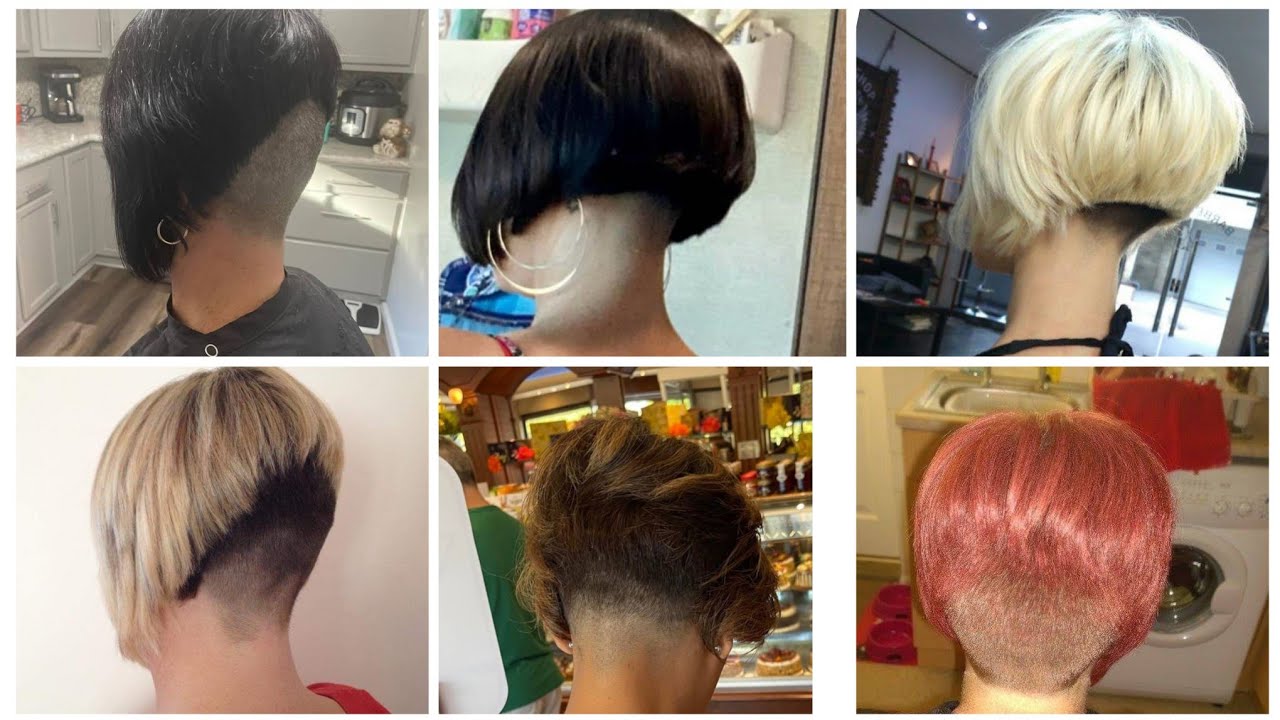 High and low Shaved Short Bob Haircuts For Womens of 2023