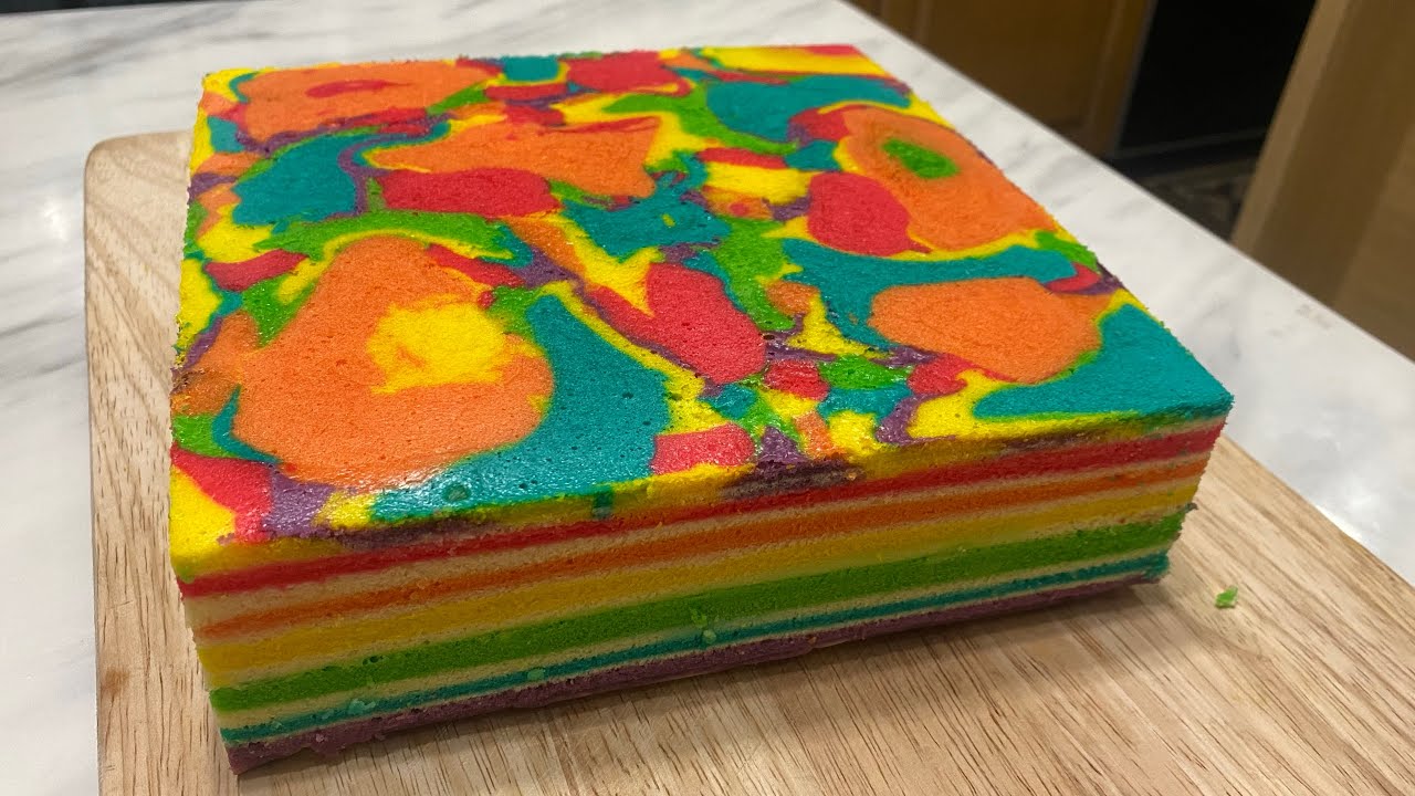 Resepi Kek Lapis Rainbow Cheese yang cantik | kek lapis pelangi berkeju | kek lapis sarawak
