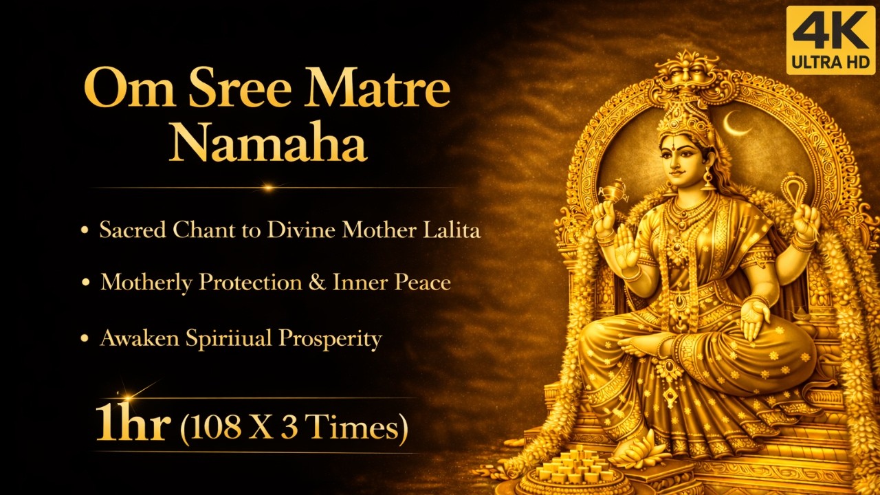 Om Sree Matre Namaha Mantra | 1 Hour Chanting (108 × 3 Times) | Divine Mother Lalita Meditation