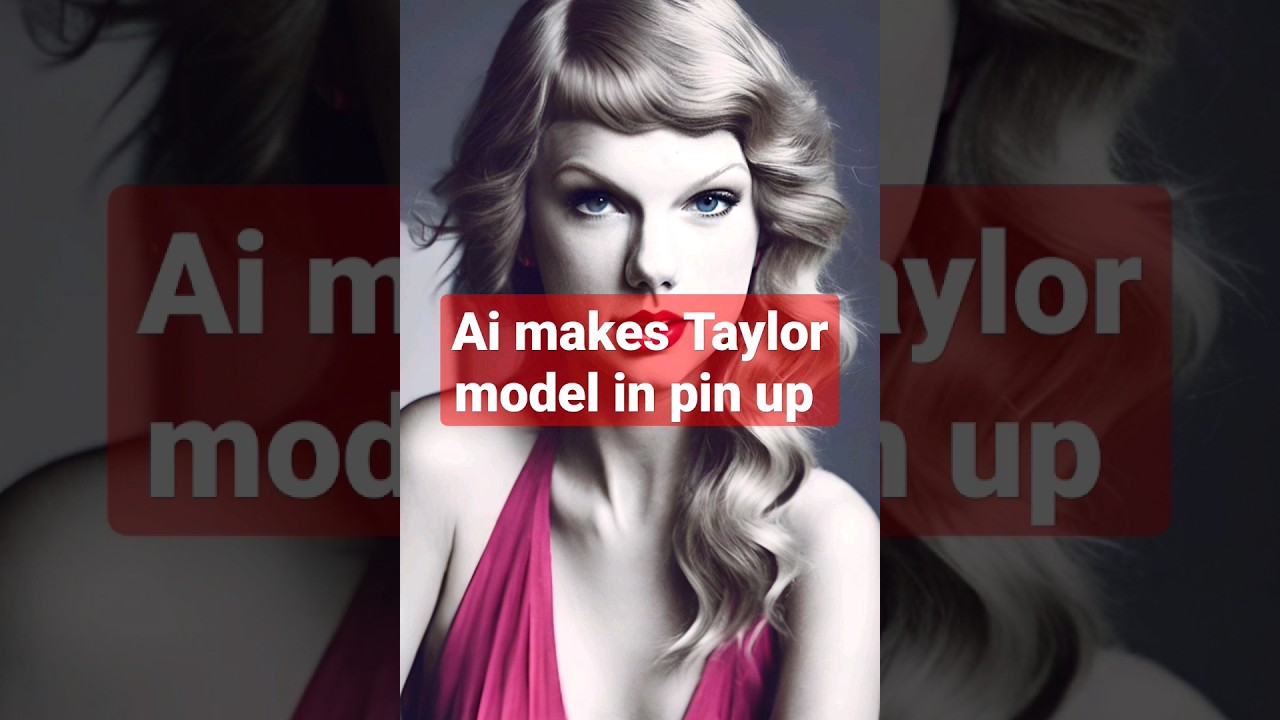 Taylor Swift models pin-up style.(2nd pic is the best) #vintage #taylorswift #pinup #vevo #music #ai