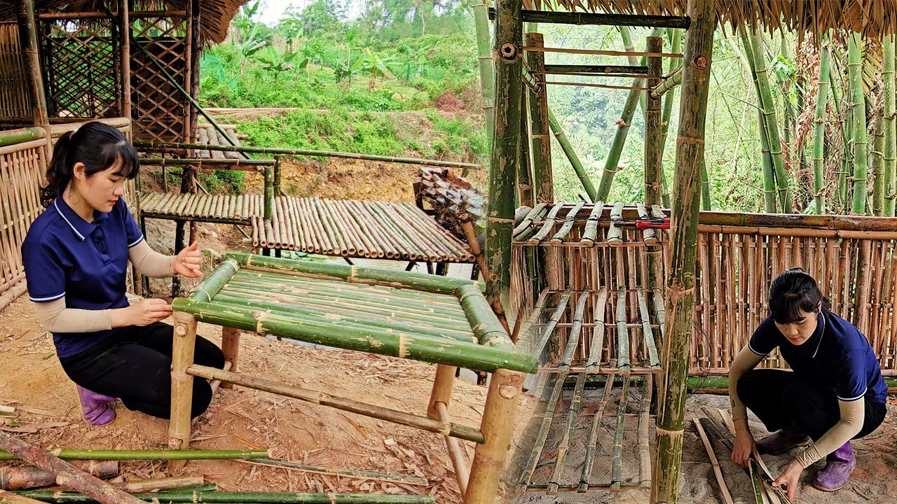 Vietnam Off Grid Living : Cooking and arranging the tables and chairs in the house