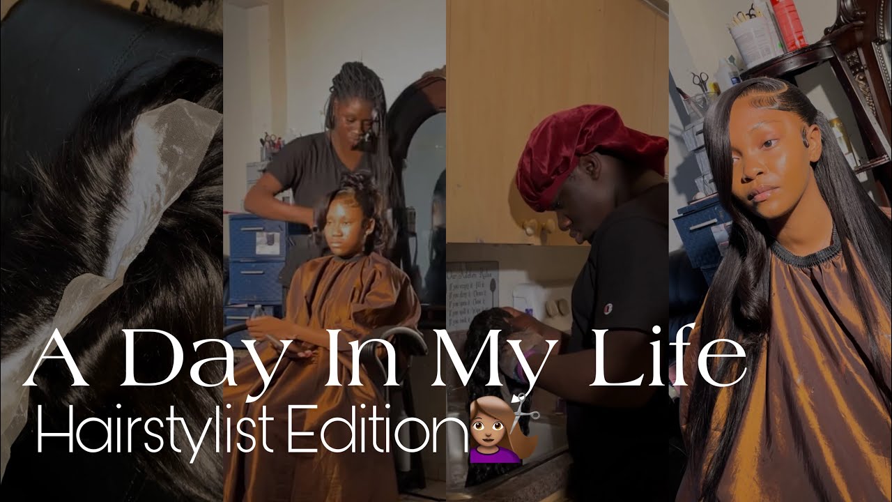 A day in my life as a hairstylist|| bleaching, prepping wigs, back to back clients #promseason