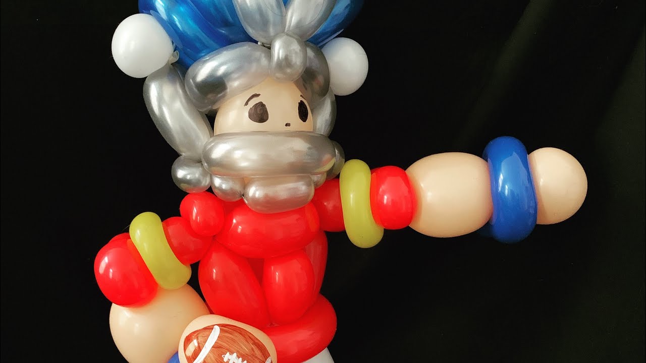 Football player balloon tutorial. Balloon twisting class, globoflexia.