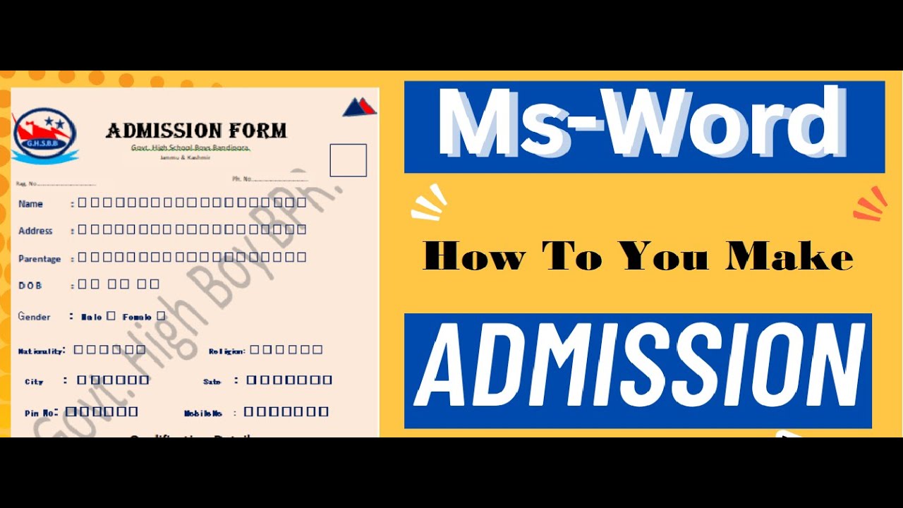 Form Design In Ms-Word. | Computer Class By Altaf MiiT |