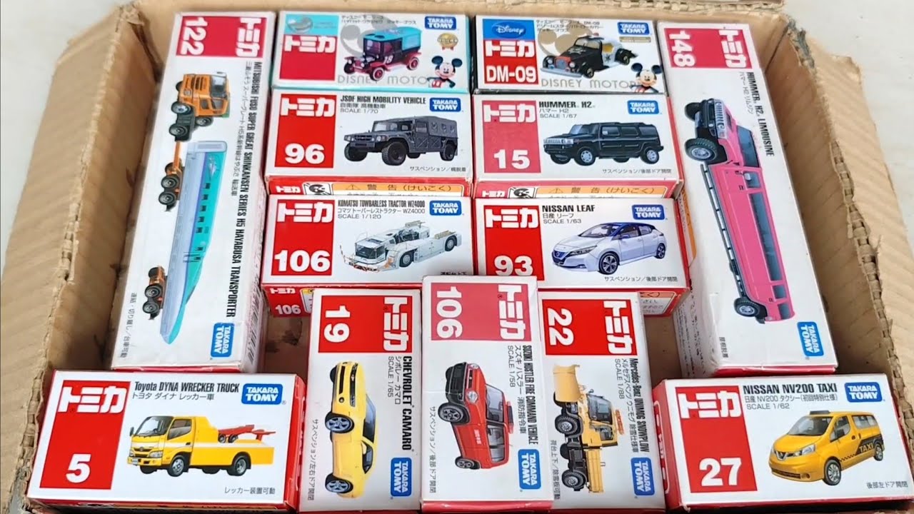 トミカ-はたらくくるまのミニカーを箱から出してチェックする ☆ 8 Minutes Satisfying with Unboxing Tomica Miniature Cars Collection