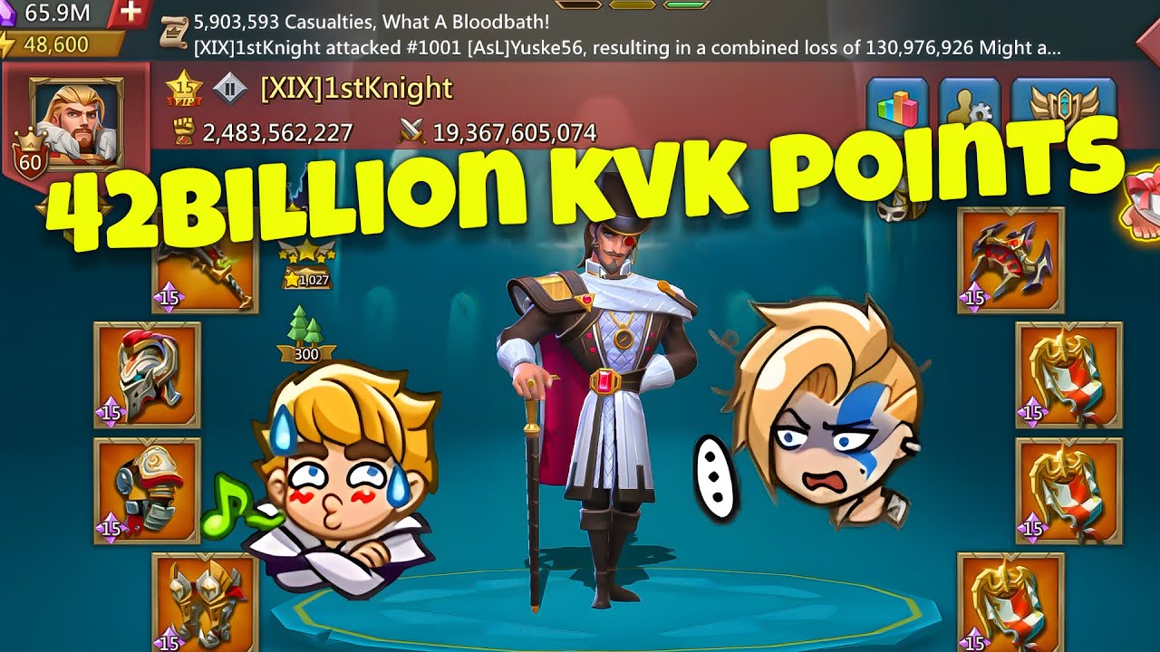 Lords Mobile - 42BILLION 4 WAYS KVK POINTS! - 1stKinght destroying everything around
