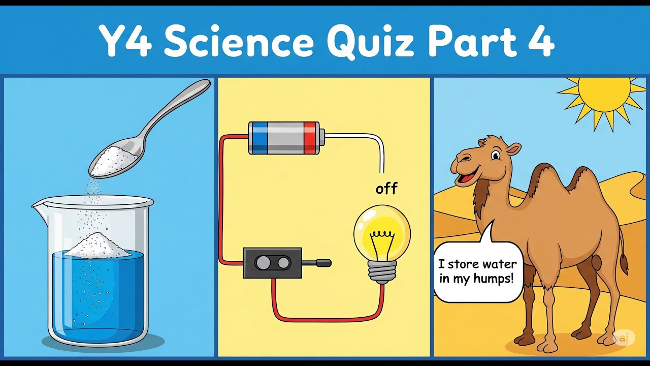 Year 4 Science Quiz! (Part 4) | Solutions, Sound & Circuits! | KS2 Fun Facts!