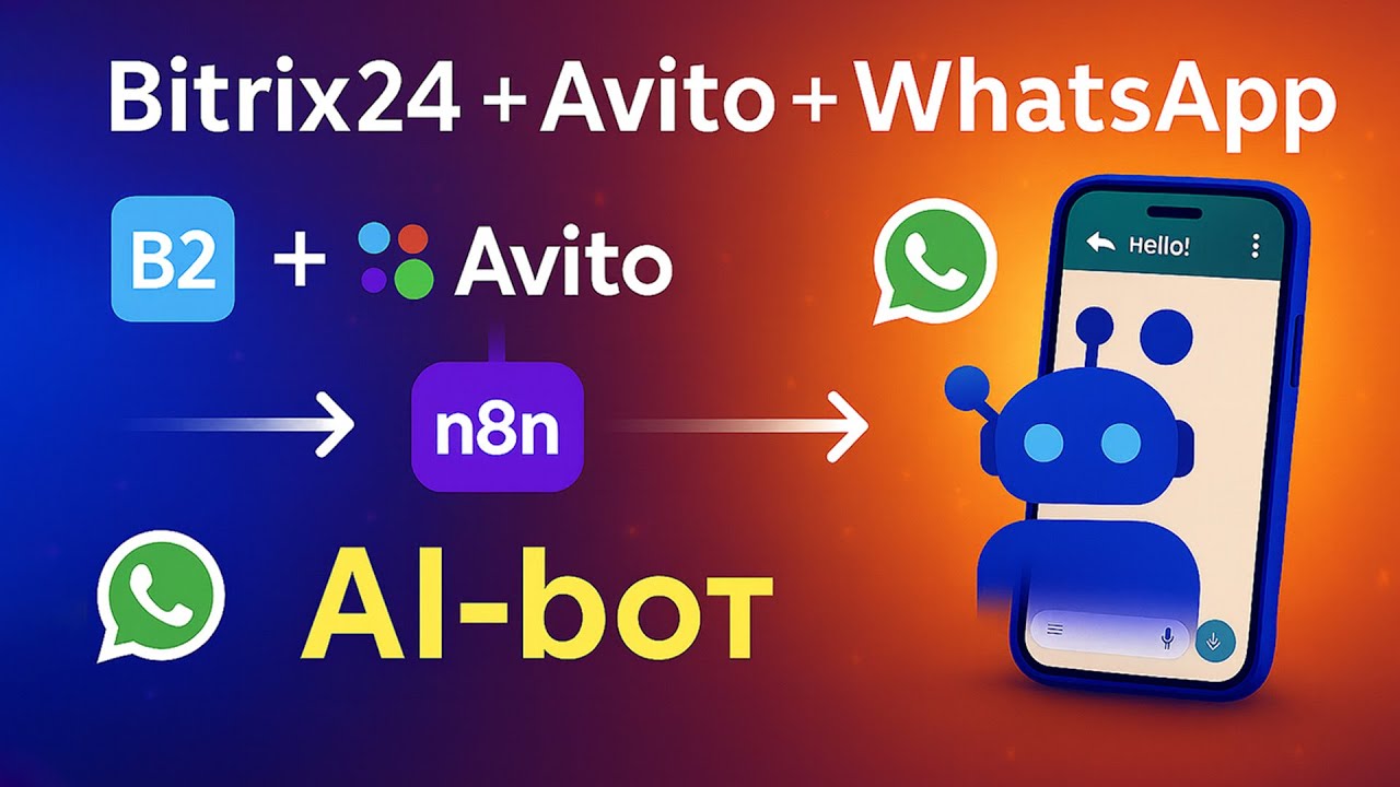 🔥 Как связать Avito, WhatsApp и Bitrix24 через AI-бота (полный кейс)