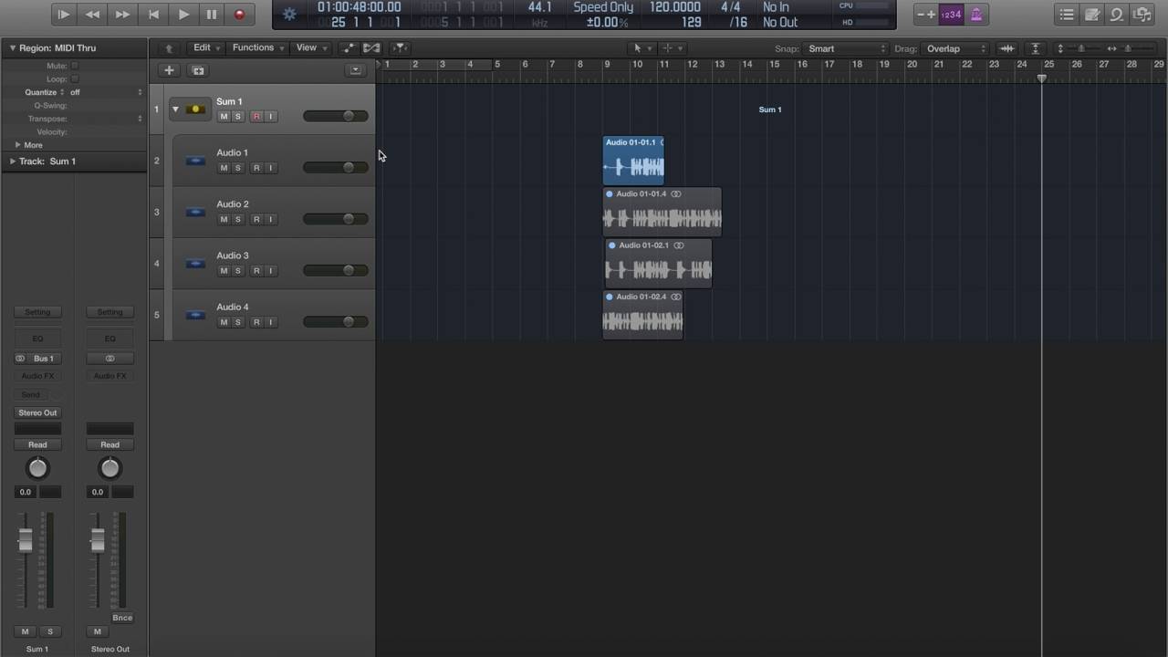 Podcasting In Logic Pro - Mixing and applying FX to a Track Stack (Group of tracks)