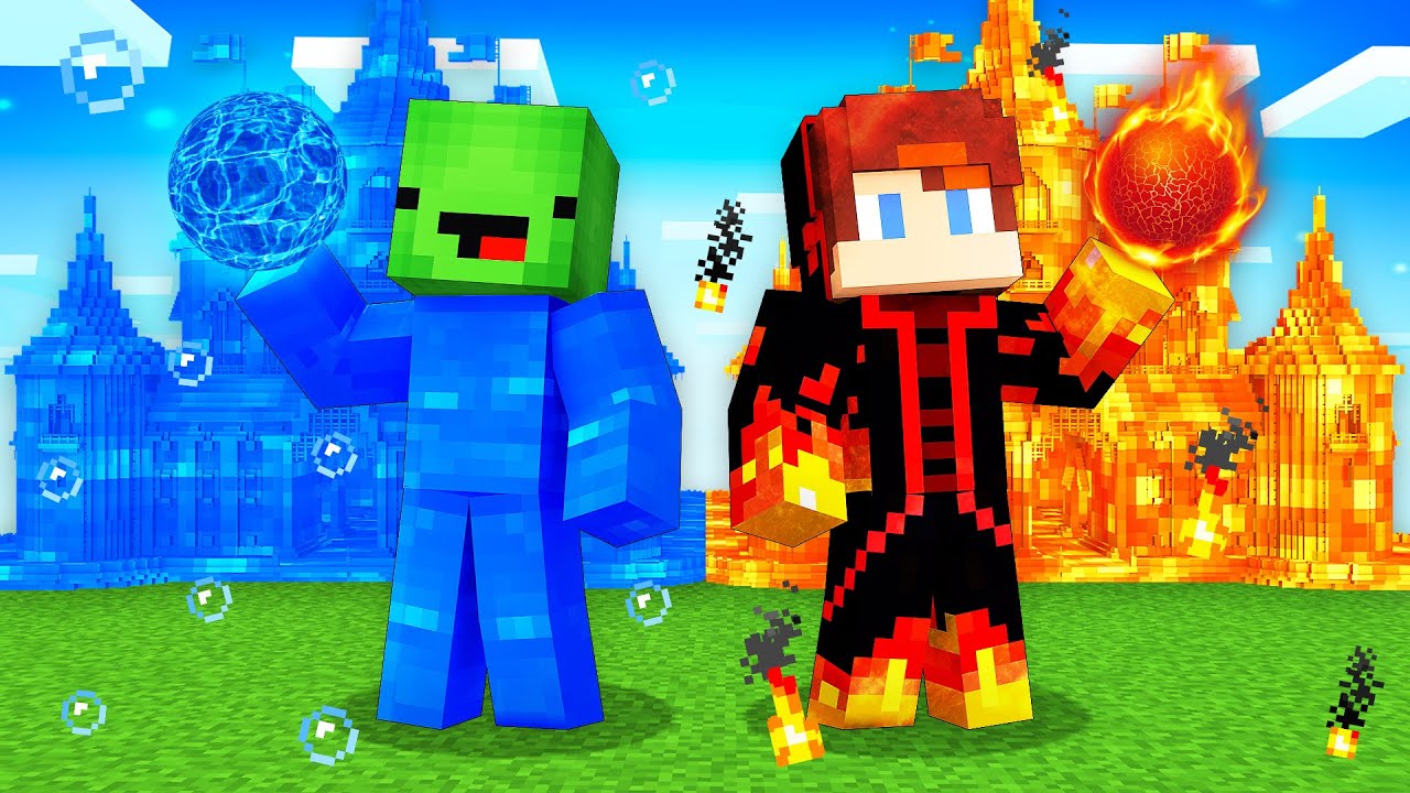 Mikey WATER King vs JJ LAVA King Survival Battle in Minecraft (Maizen)