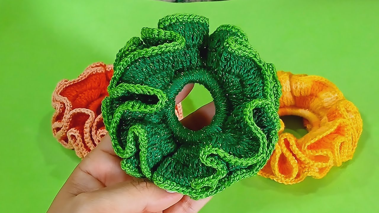 como fazer xuxinha de crochê para cabelo #crochê #crochet #xuxinha