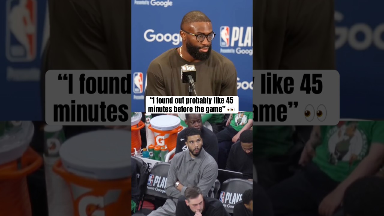 Jaylen Brown on learning Tatum was out for Game 7 😳 (via @CLNSMedia)