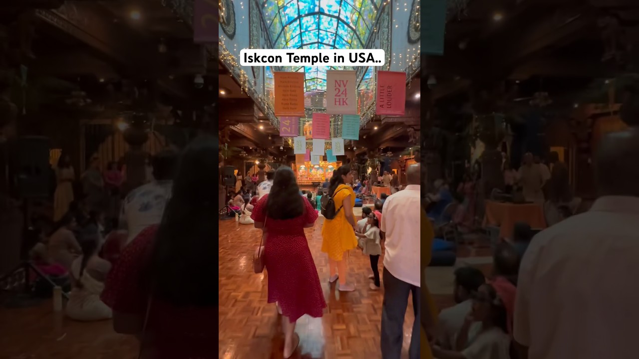 ISKCON Temple in USA🛕#usa #temple #trending #shorts #youtubeshorts #india #iskcon @YouTube