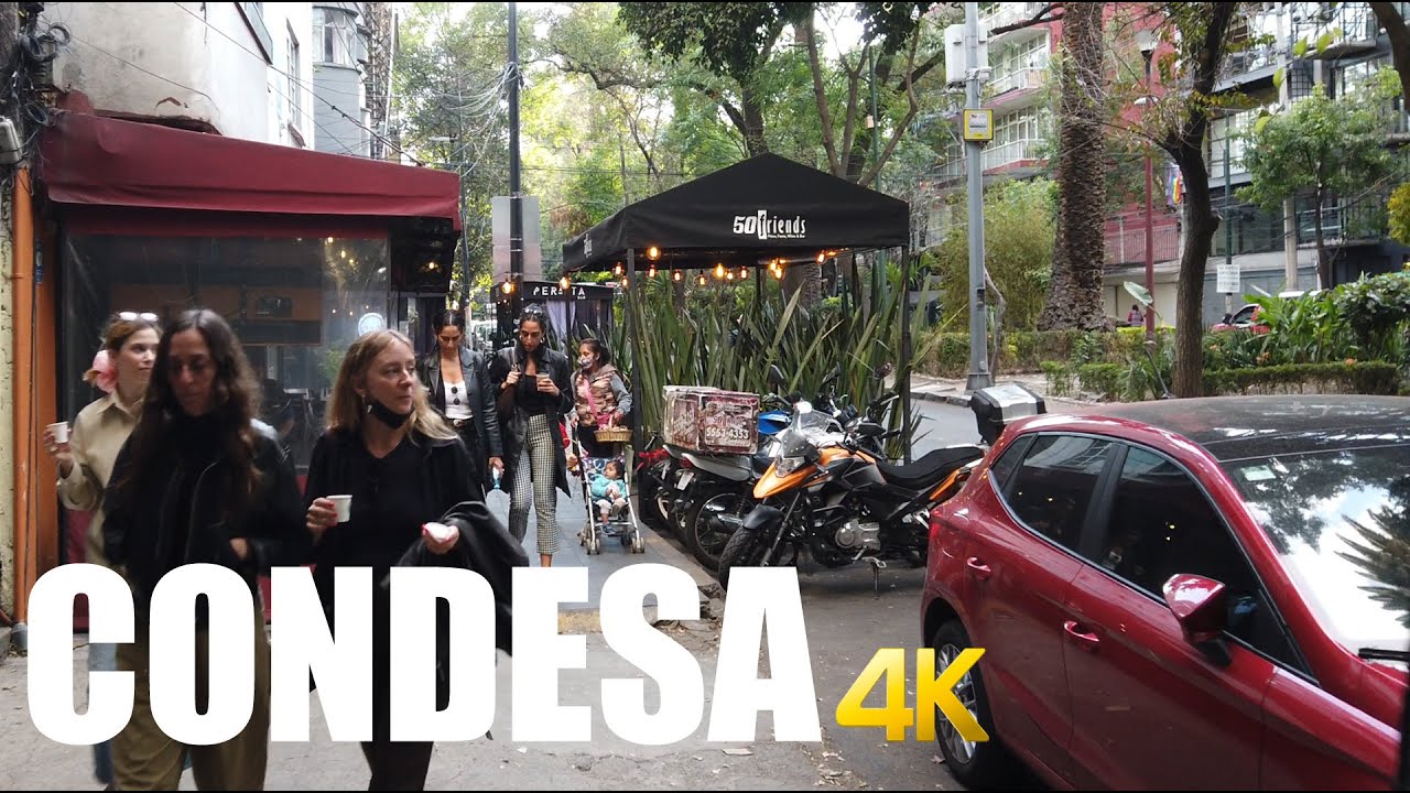 La Condesa, Mexico City walking tour 4k 60fps