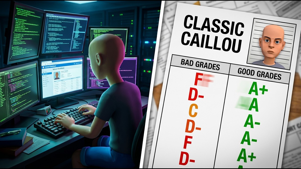 Classic Caillou Cheats His Grades / Gets Caught / Expelled