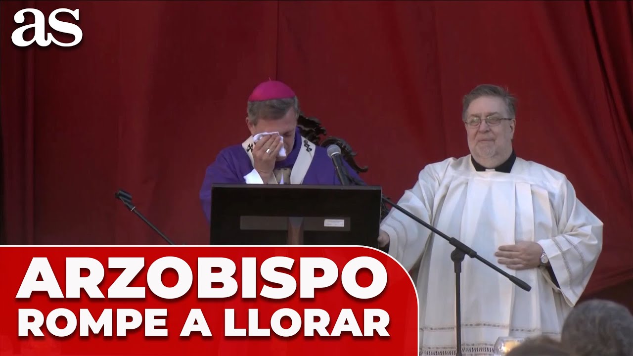 El ARZOBISPO de BUENOS AIRES rompe a llorar durante la MISA por el PAPA FRANCISCO