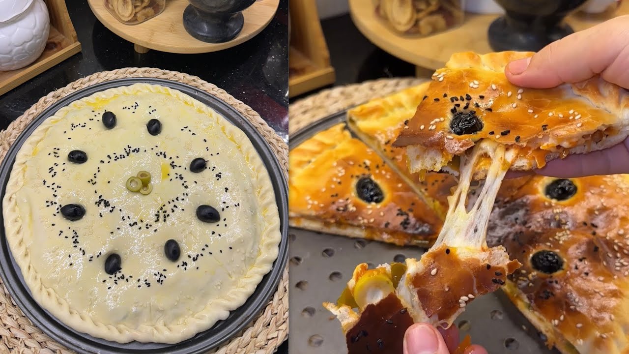 بيتزا كوفار بدون عجين مورق😍سهلة وبزااف بنينة بحشو بزااف بنين وتوجديها بالخف👌